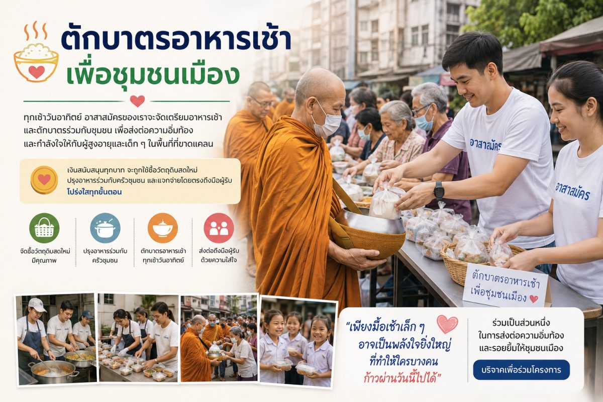 ตักบาตรอาหารเช้าเพื่อชุมชนเมือง